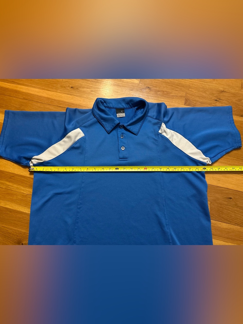 Nike Men’s Royal Blue Polo with White Shoulder Panels - Picture 7 of 8